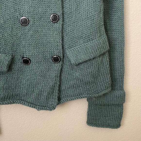 By Malene Birger Sweater Womens Medium Blue Alpaca Double Breasted Knit Preppy - Picture 6 of 13